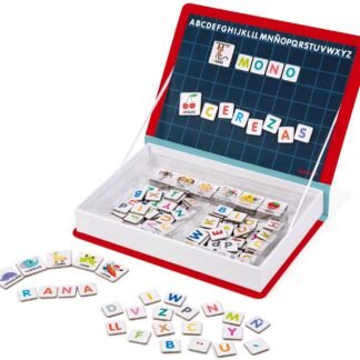 Janod J02714 - Alfabeto en Español Juguete Educativo Magneti'Book, color rojo